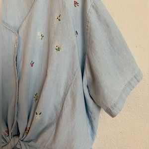 Vintage embroidered denim shirt